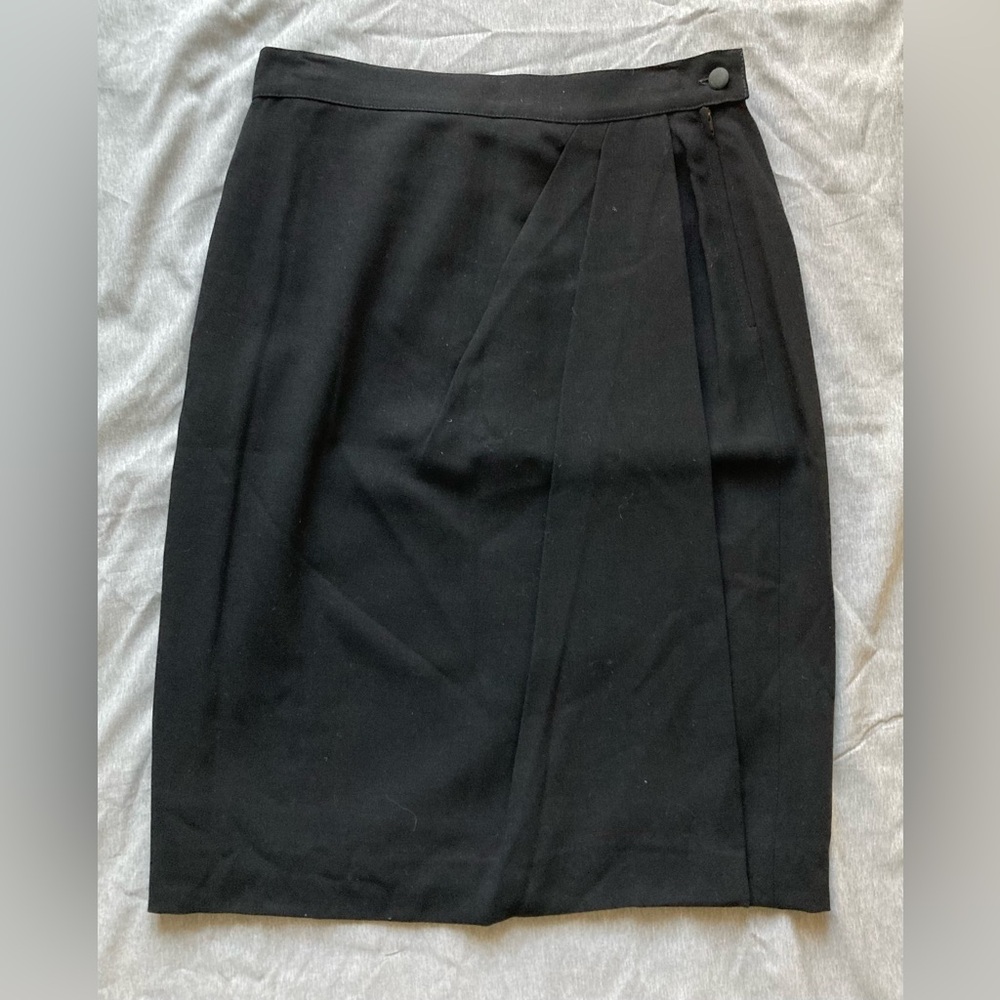 Max Mara wool faux wrap skirt